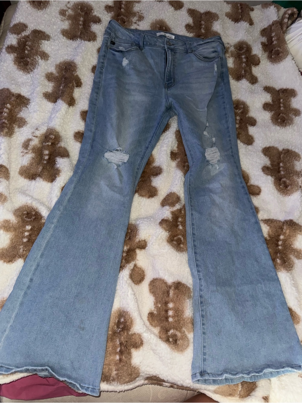 KanCan Light Blue Distressed Flare Jeans